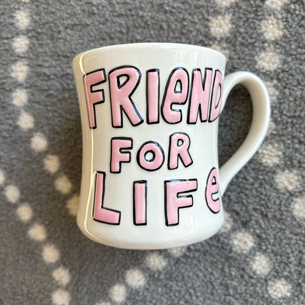 Our Name is Mud - Friend for Life Pink and White Mug